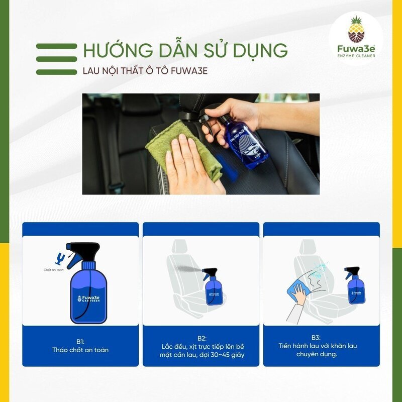 Hướng dẫn sử dụng bình lau vệ sinh nội thất ô tô Fuwa3e
